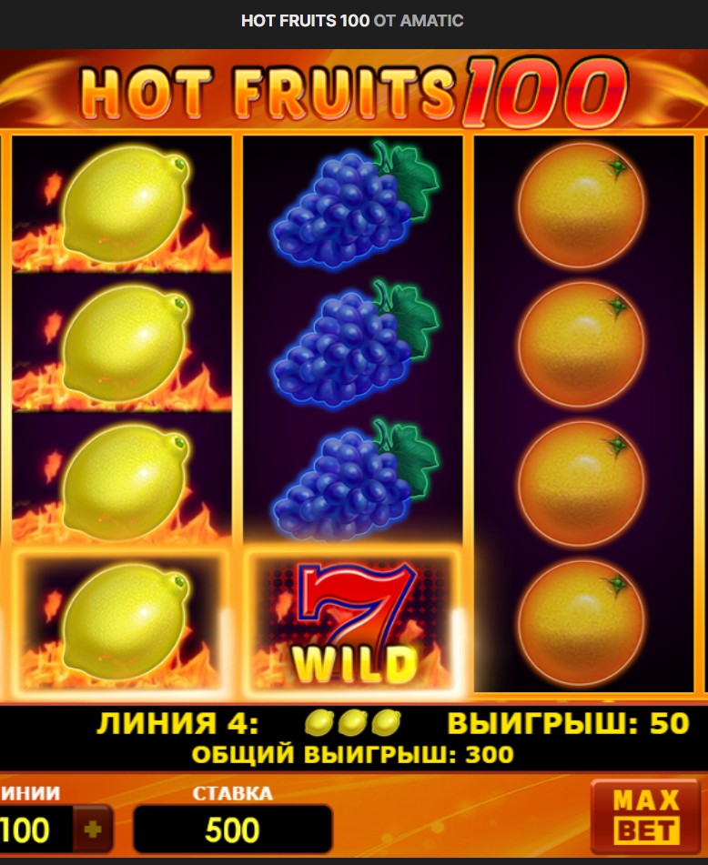 Hot Fruits 100 Amatic